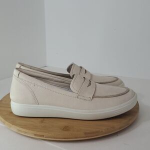 ECCO Women's Soft 7 Nubuck Loafers Limestone Neutral EU 41 Extra Width